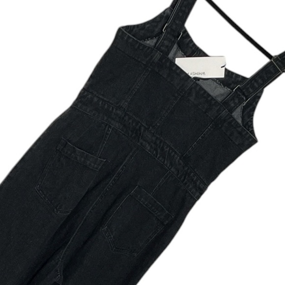NWT Whimsy + Row Grace Jumpsuit Black Wash Denim - Picture 11 of 13